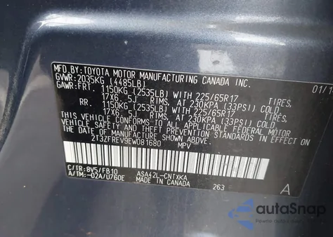 2014 Toyota Rav4 Le from USA, damaged, VIN 2T3ZFREV9EW081680